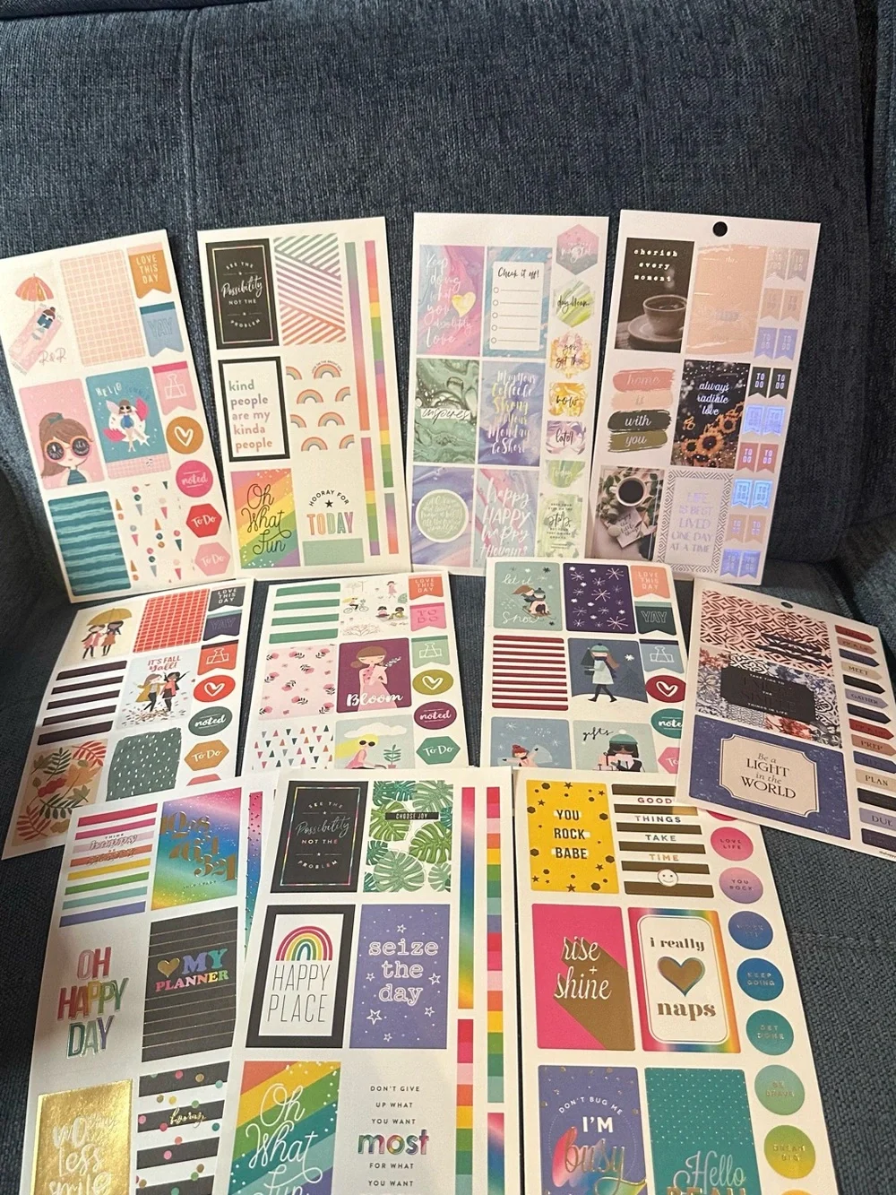 The Happy Planner Printed Vertical Layouts & Quotes Sticker Sheet Bundle